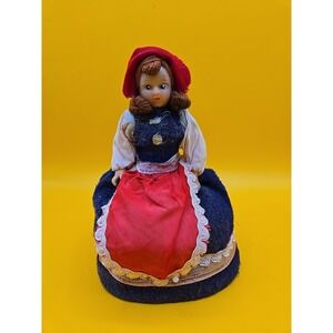 Vtg 1960s IDEAL Toy Co Pajama Bag Doll - Folk Costume - Metal Ideal Zipper Pull